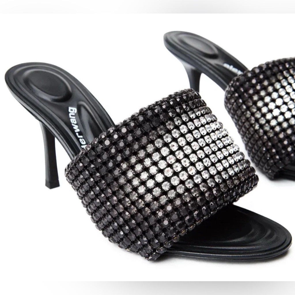 Alexander Wang Heiress 85 Mm Crystal Heel Sandals Shoes 39 $795